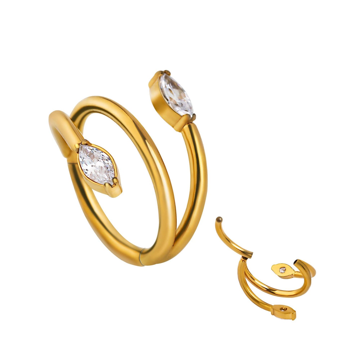 WaterProof-16G G23 Titanium Hinge Hoop • conch earrings • cartilage hoop • Titanium Hinge Hoop • Hinged Segment Ring • Helix Earring Hoop