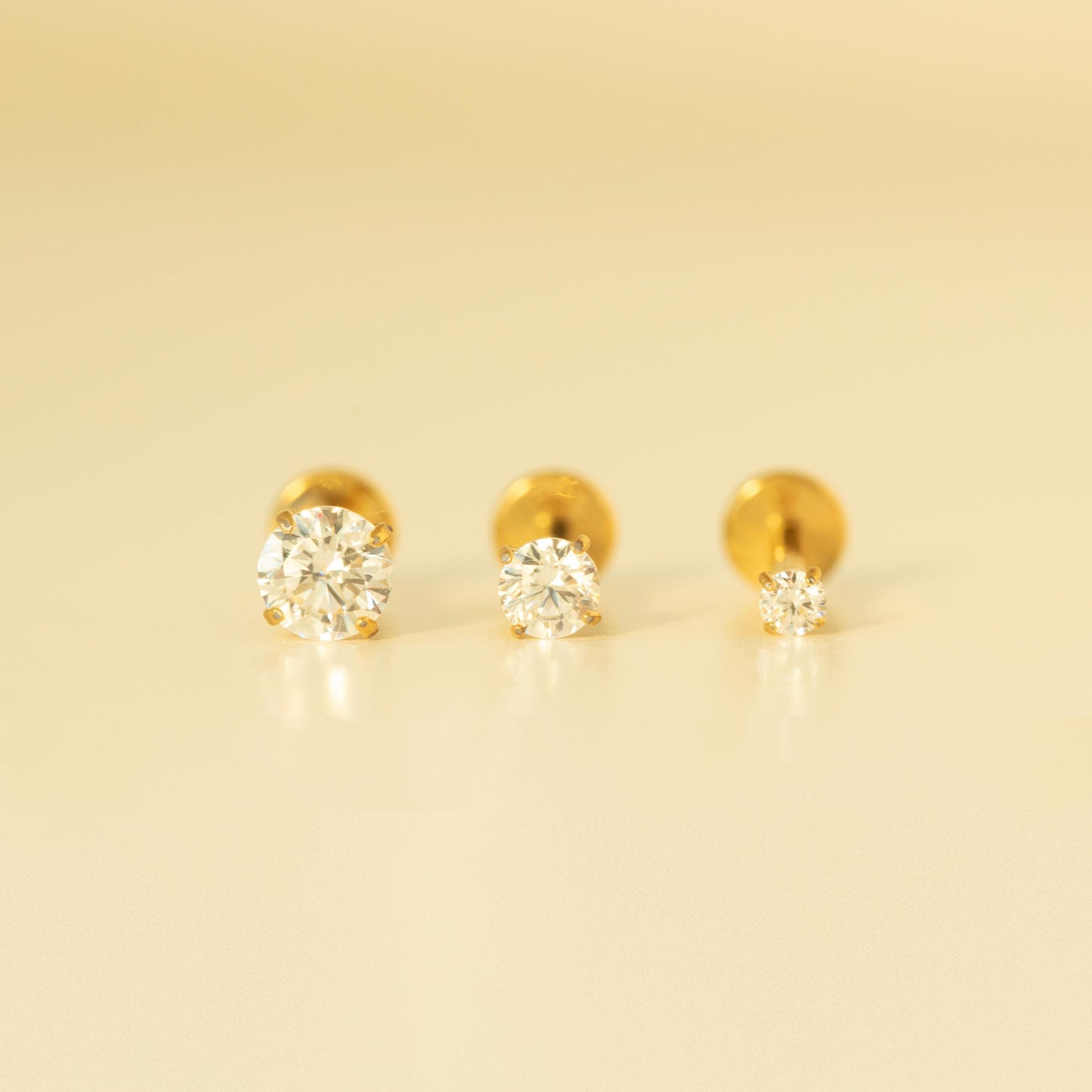 16G/18G 2mm 3mm 4mm Stud, Titanium Internally Threaded Labret • tragus stud • conch earrings • cartilage helix stud • flat back labret stud
