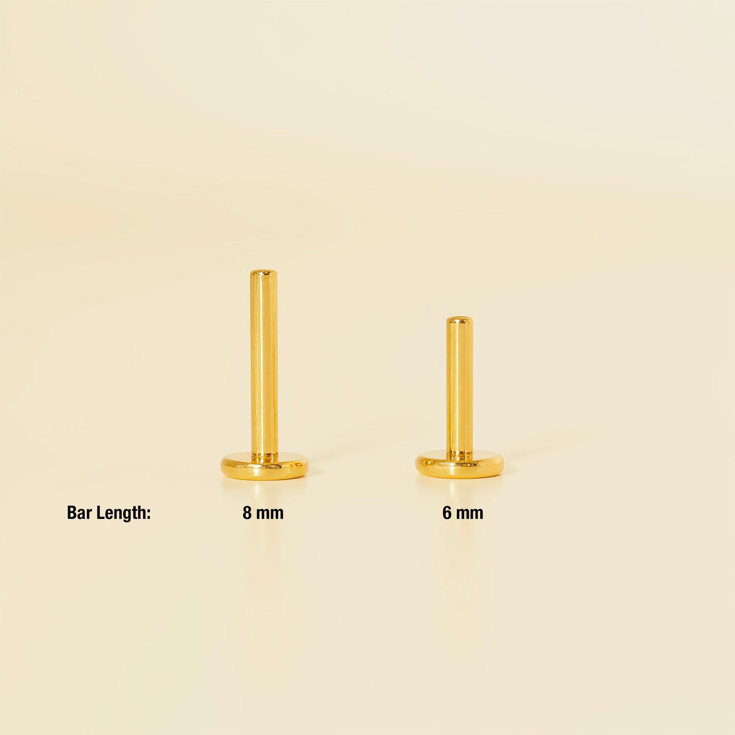 16G/18G 2mm 3mm 4mm Stud, Titanium Internally Threaded Labret • tragus stud • conch earrings • cartilage helix stud • flat back labret stud