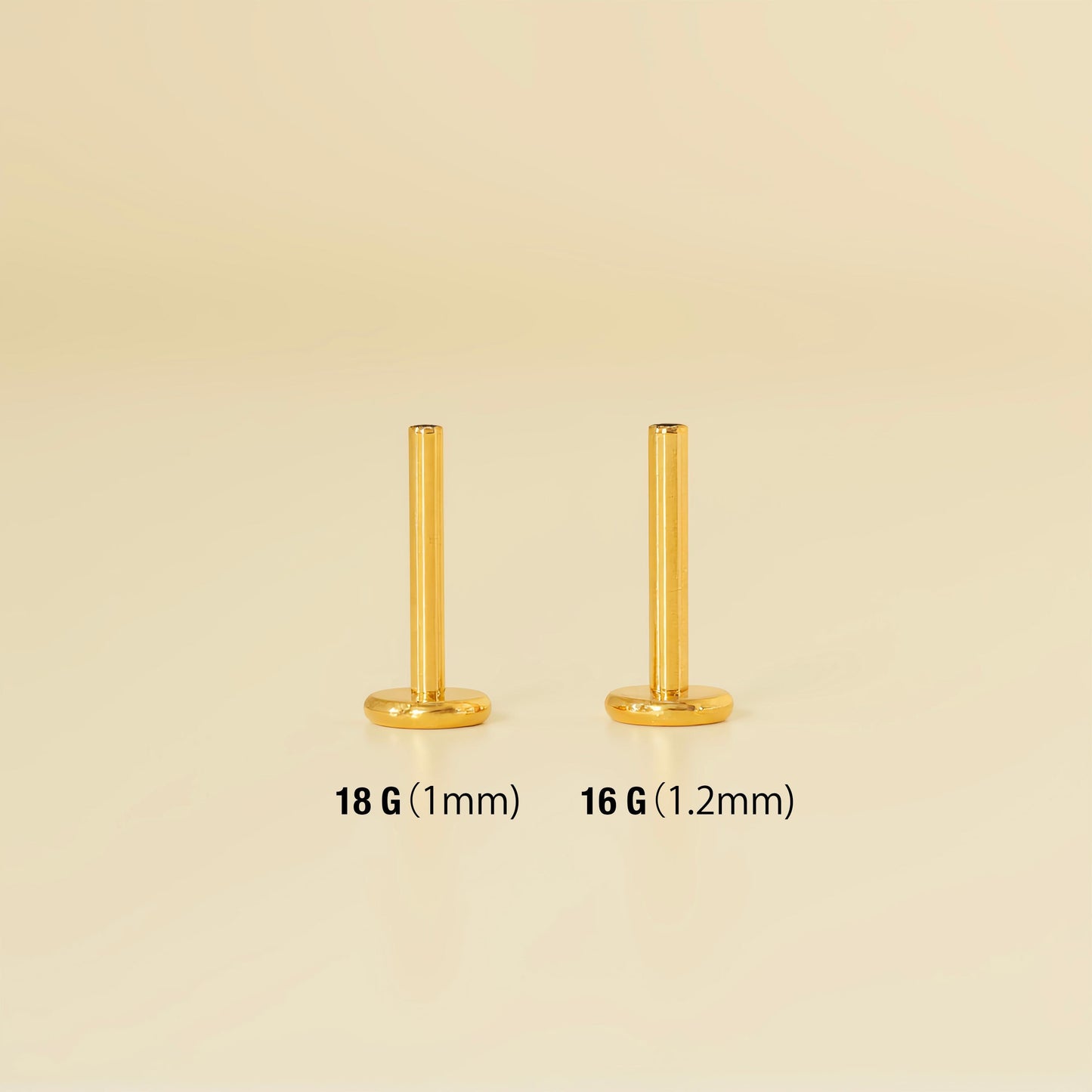 16G/18G 2mm 3mm 4mm Stud, Titanium Internally Threaded Labret • tragus stud • conch earrings • cartilage helix stud • flat back labret stud