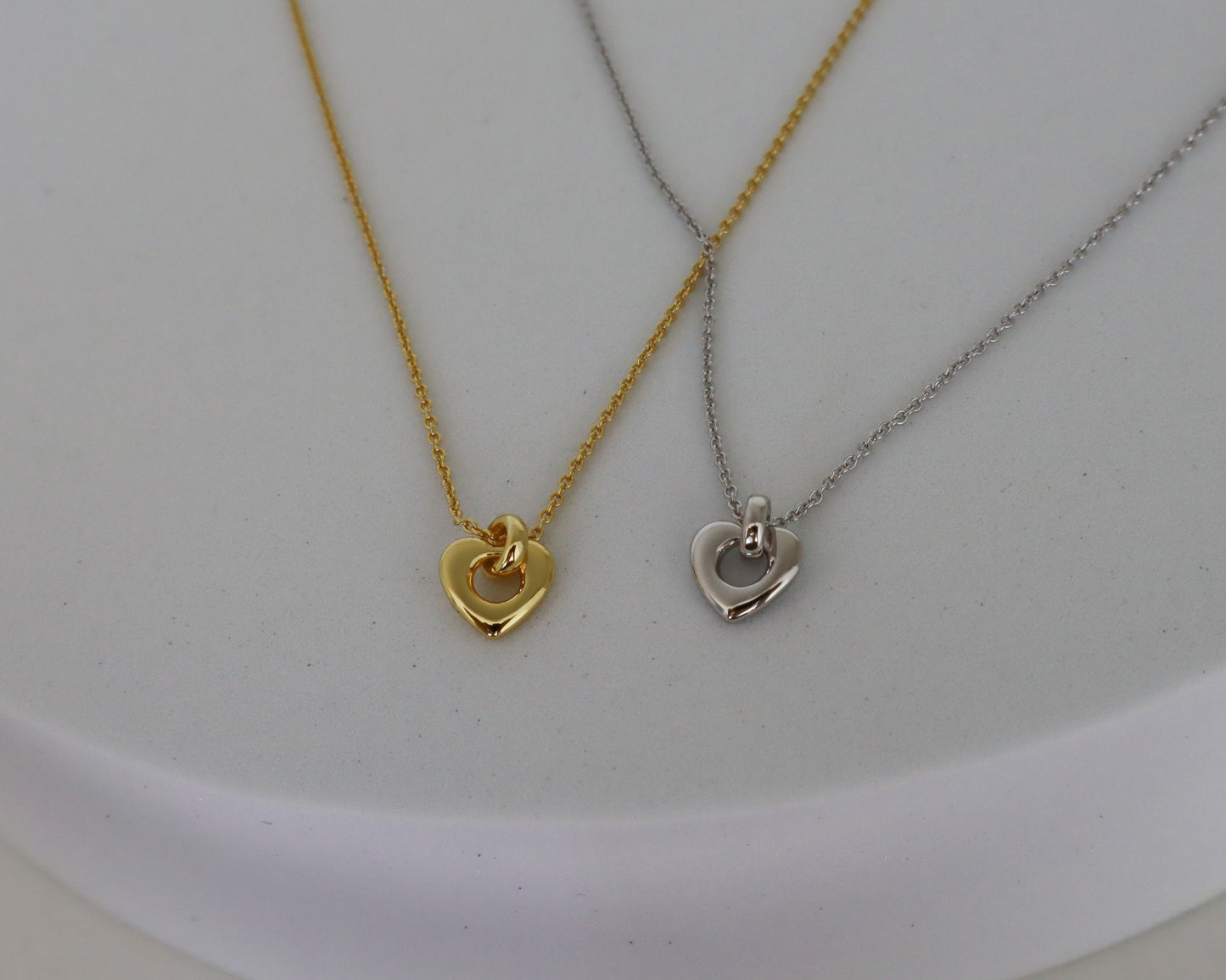 Dainty Gold Heart sterling silver Necklace, Floating Heart Necklace, Minimalist Jewelry, Bridesmaid Necklace, Gift for Mom, gift for her
