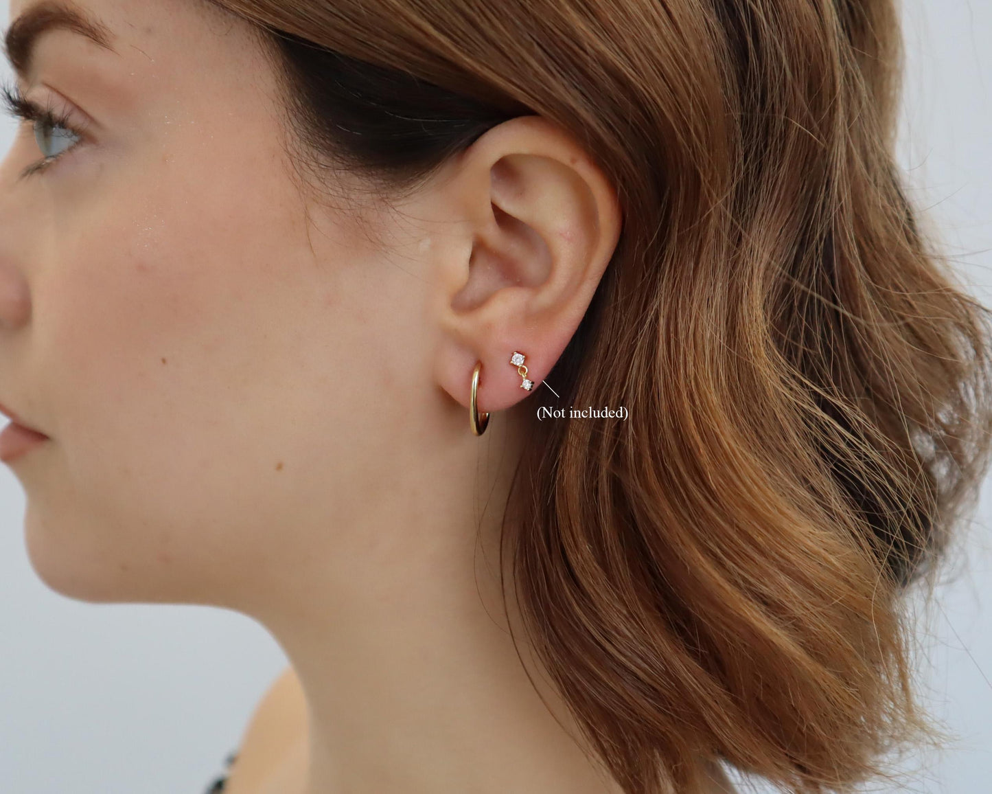 WaterProof-Gold Cuff Stud, Gold plated sterling silver earring, minimalist earring, gift for her