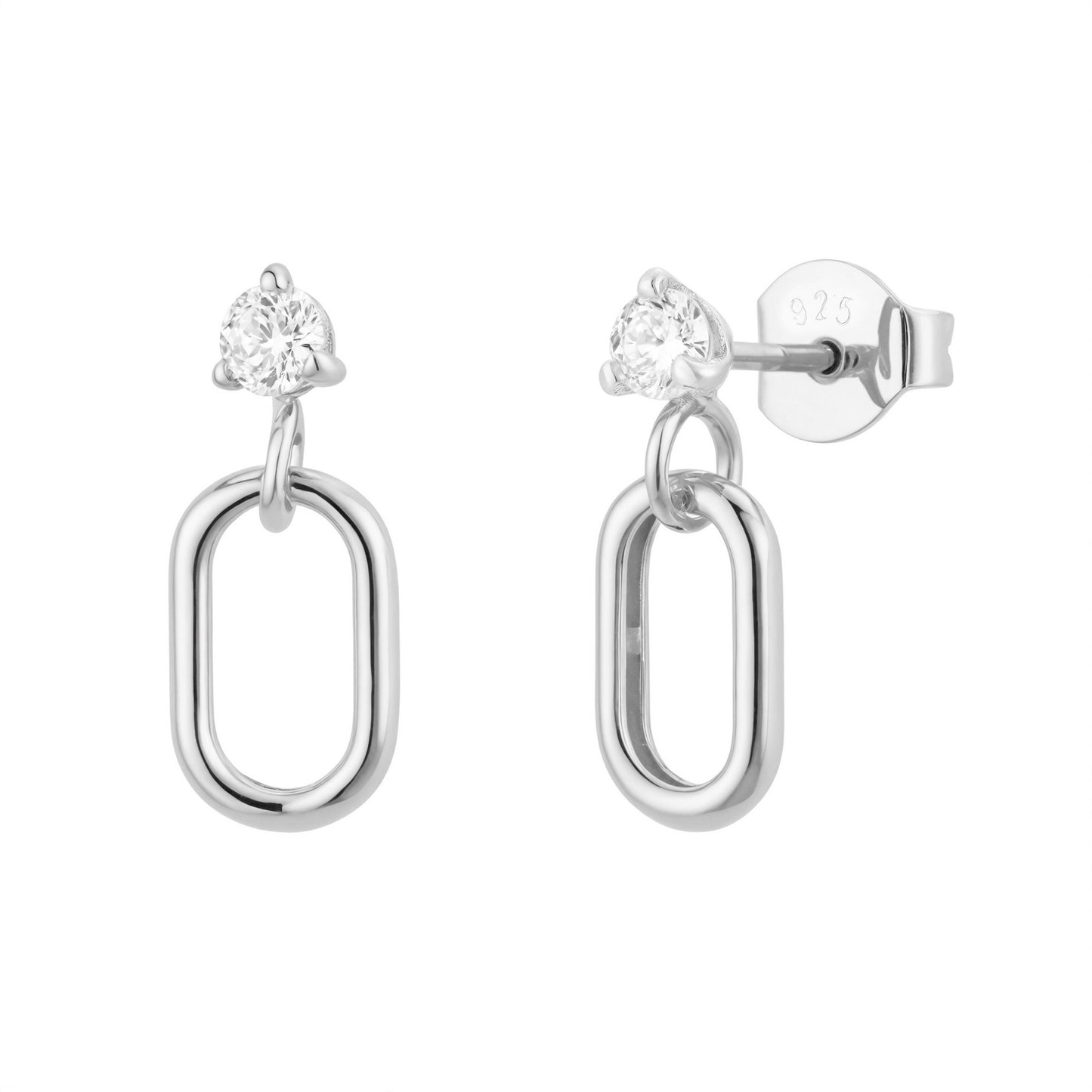 WaterProof-Dainty Drop Stud Earrings, Oval Stud earring, Dangle Stud earring, sterling silver earring, gold-plated stud earring