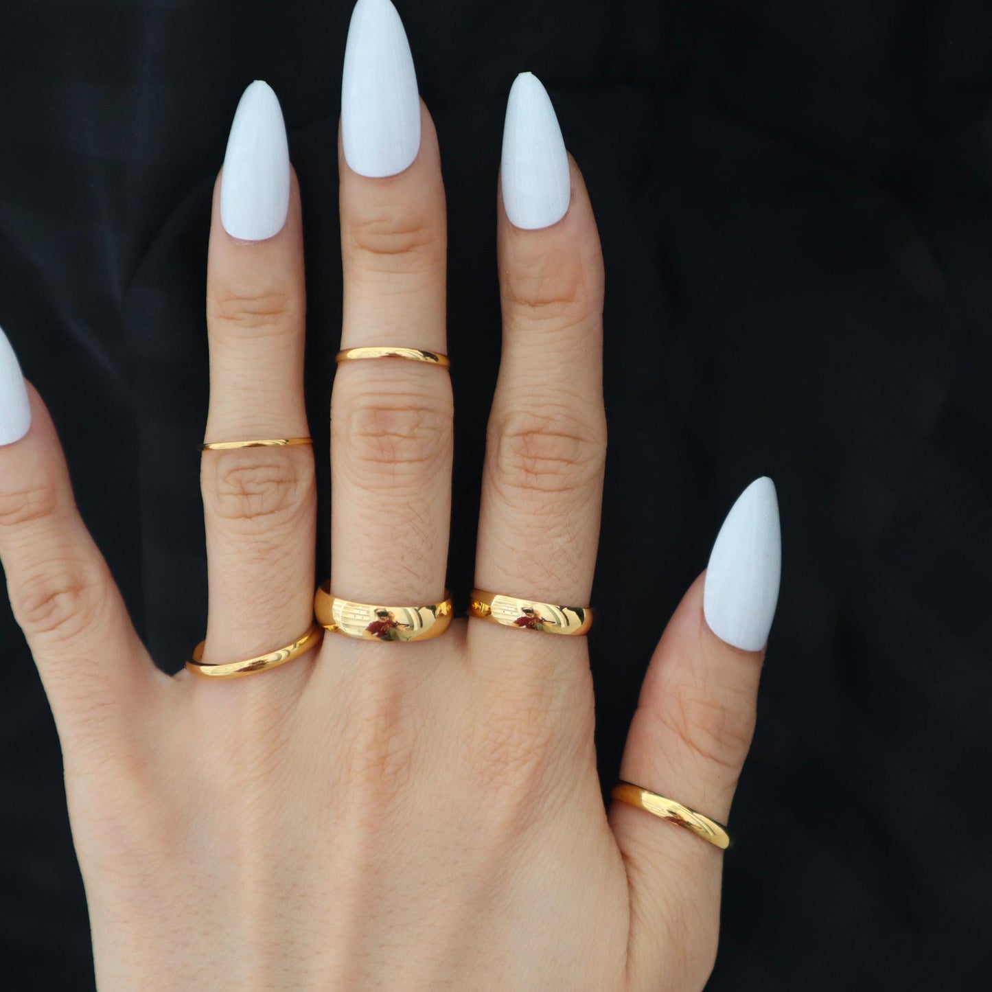 WaterProof- Gold Band Rings, Stackable Rings, dainty gold rings, super thin gold ring, delicate ring, gift for her