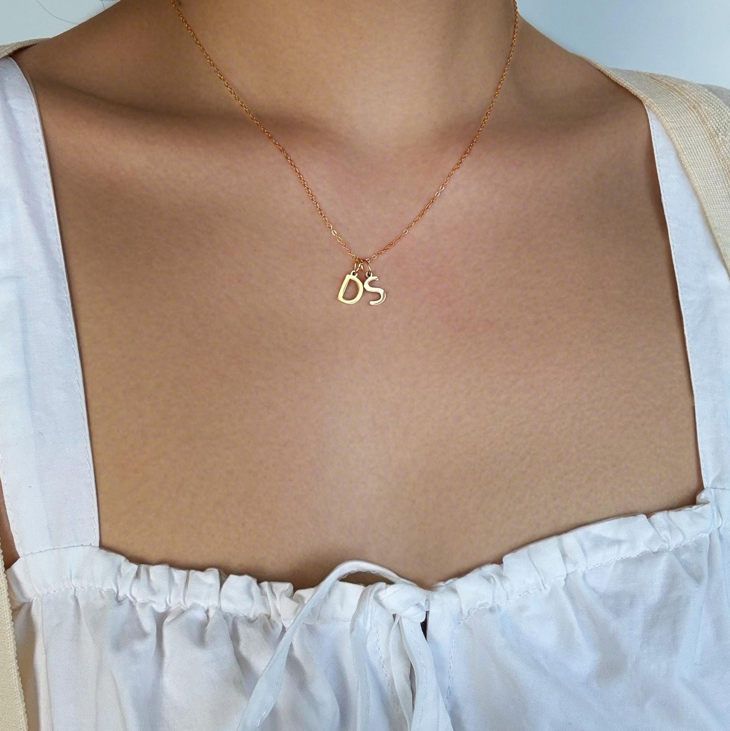 Waterproof-Gold Tiny Dainty Initial stainless steel Necklace, Personalized Letter Necklace, WATERPROOF, Initial Necklace,Gift For Her