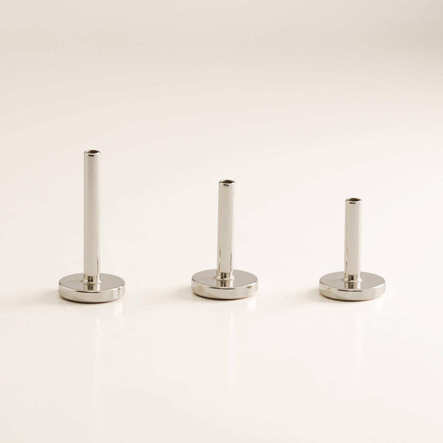 WaterProof-18G Threadless Gold Push Pin Labret Stud • Solid 925 Sterling Silver • Tragus Stud • Flat Back Earring • Helix • Conch