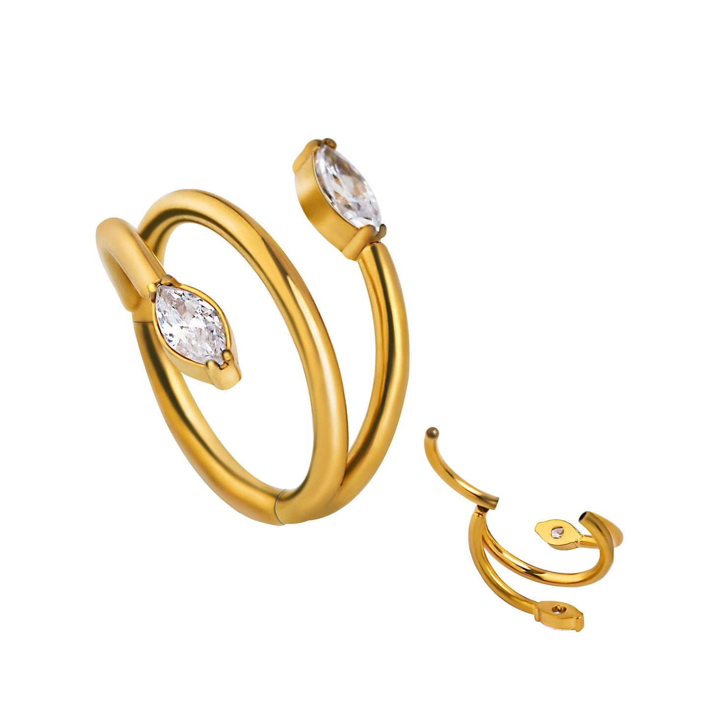 WaterProof-16G G23 Titanium Hinge Hoop • conch earrings • cartilage hoop • Titanium Hinge Hoop • Hinged Segment Ring • Helix Earring Hoop