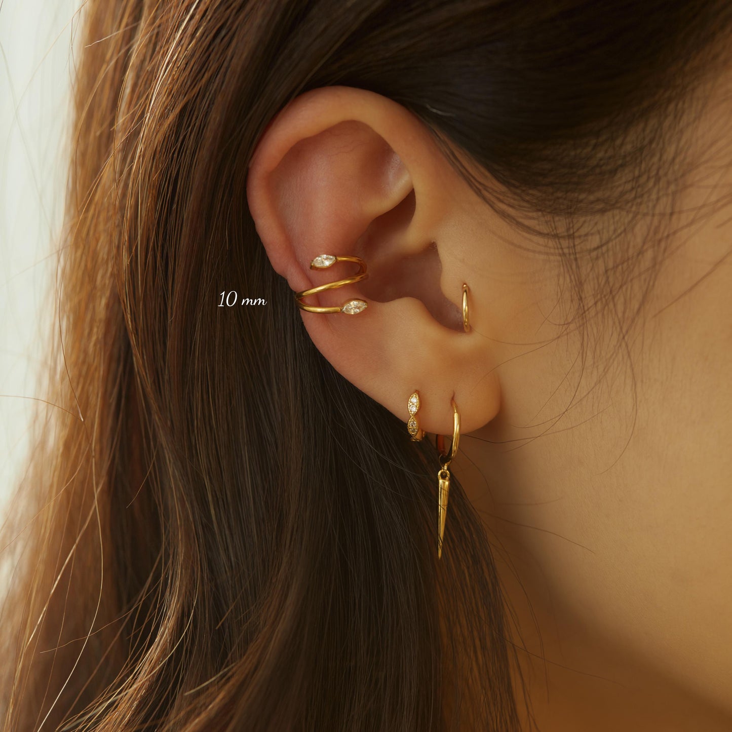 WaterProof-16G G23 Titanium Hinge Hoop • conch earrings • cartilage hoop • Titanium Hinge Hoop • Hinged Segment Ring • Helix Earring Hoop