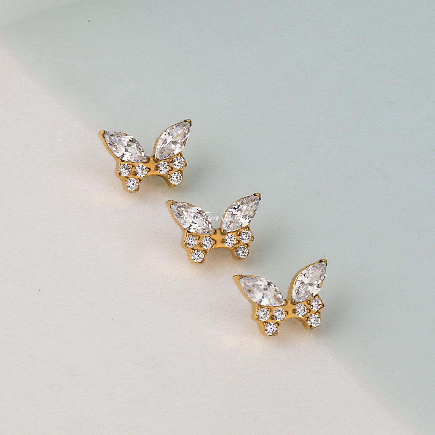 WaterProof-16G G23 Titanium butterfly Internally Threaded flatback Labret • tragus stud • conch earrings • cartilage helix stud