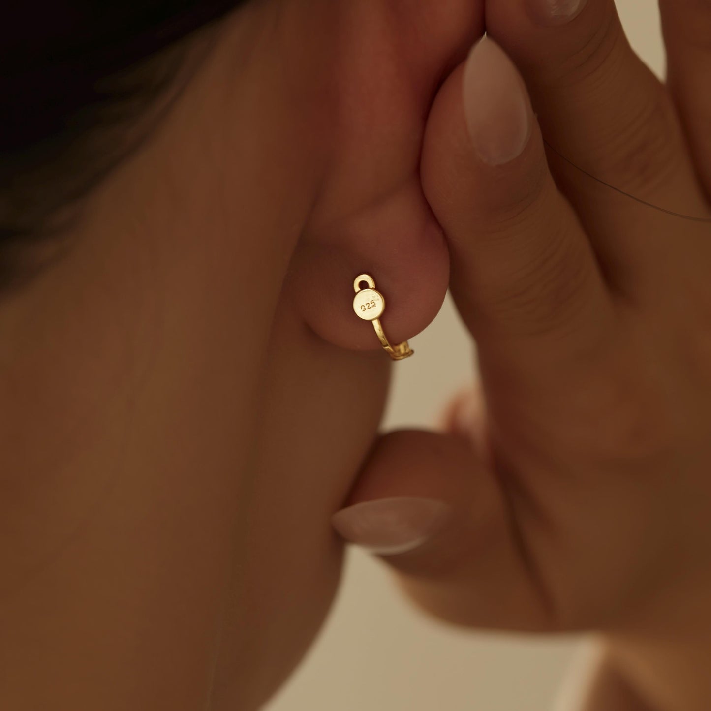 WaterProof-18k Gold/sterling silver Double Stud Front Back Earrings, Ear Jacket, flat back Studs, cartilage helix stud