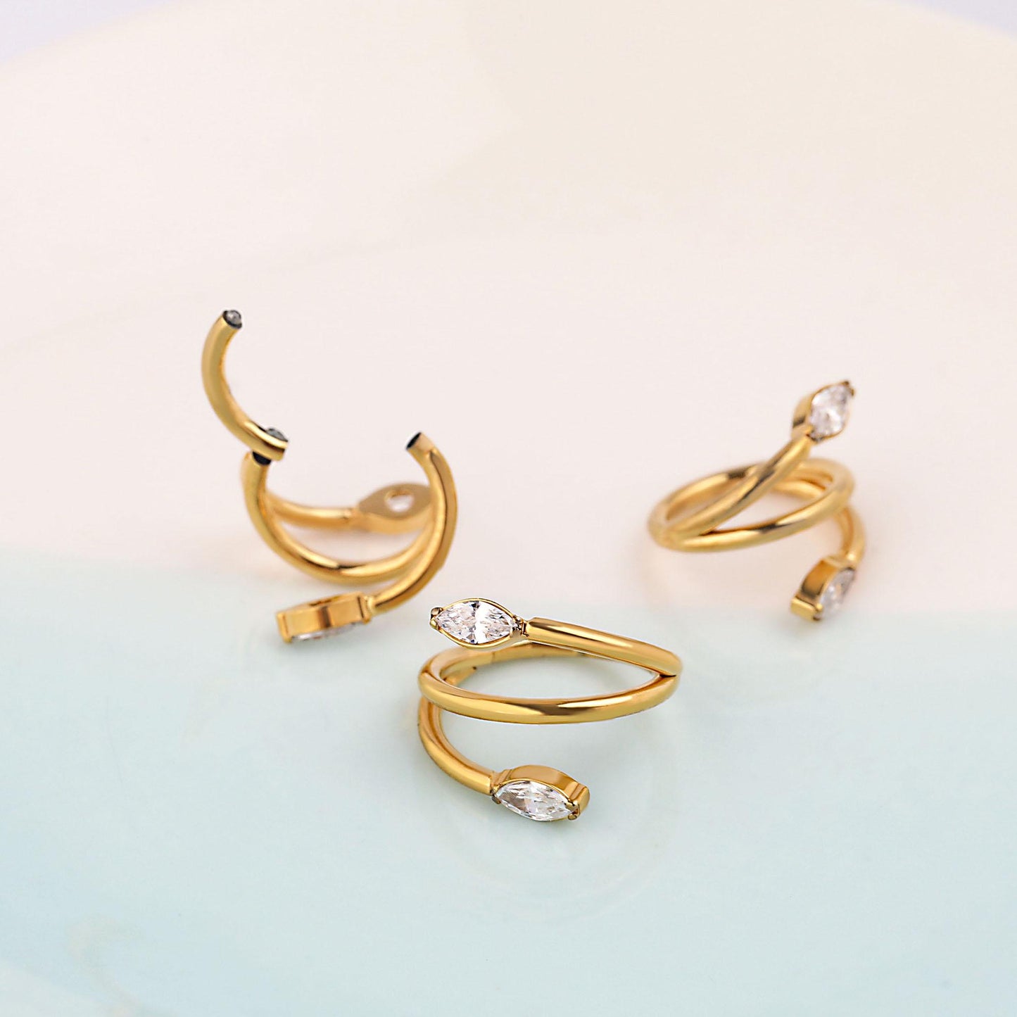WaterProof-16G G23 Titanium Hinge Hoop • conch earrings • cartilage hoop • Titanium Hinge Hoop • Hinged Segment Ring • Helix Earring Hoop