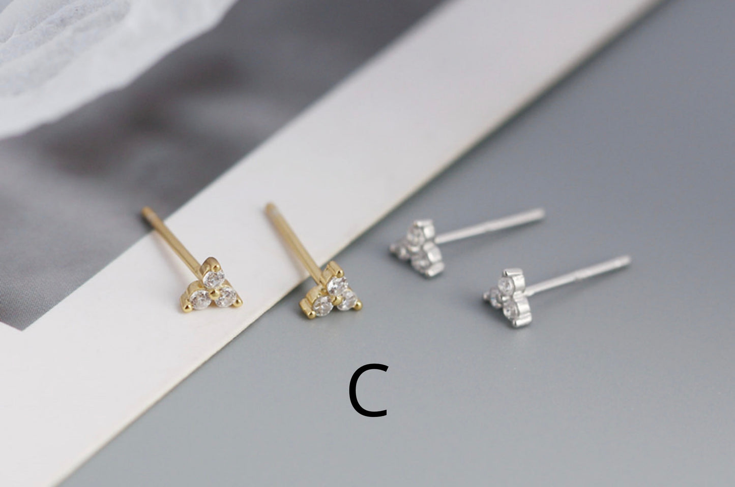 PAVE CLOVER EARRING SET