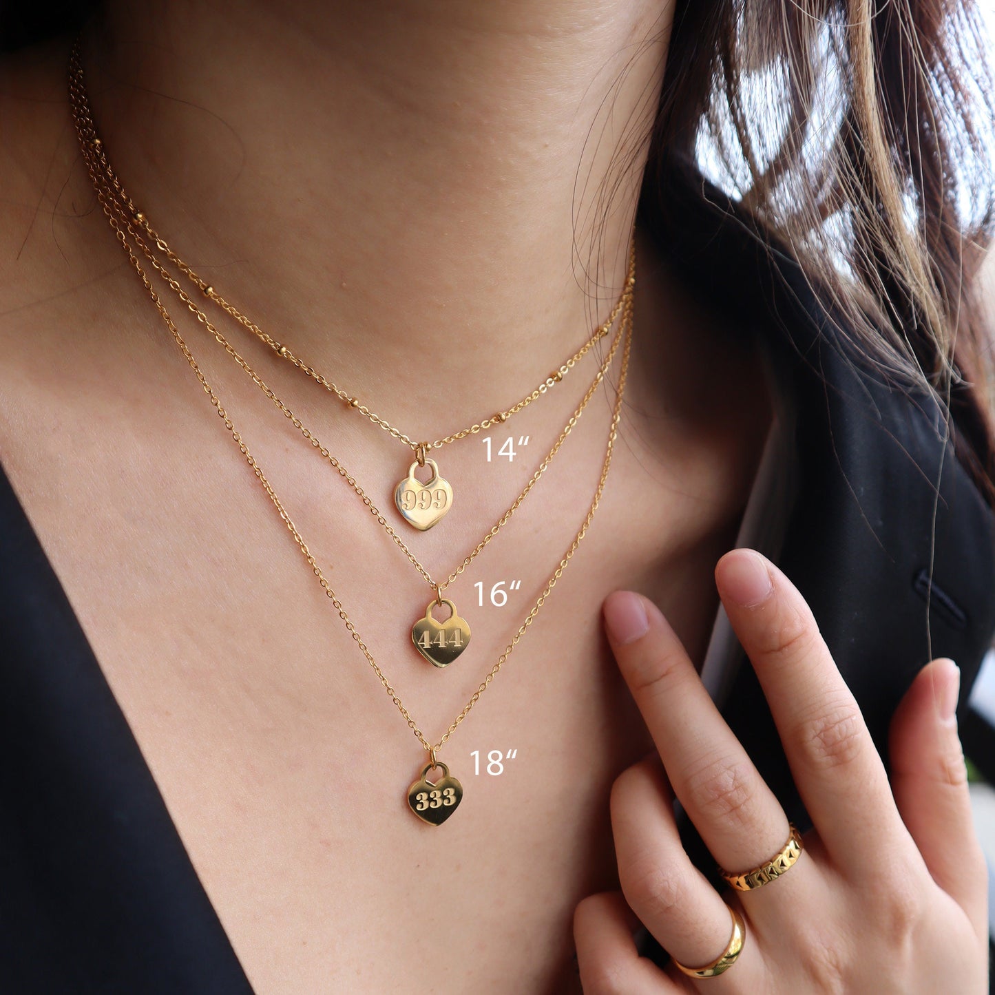 ANGEL NUMBER HEART NECKLACE