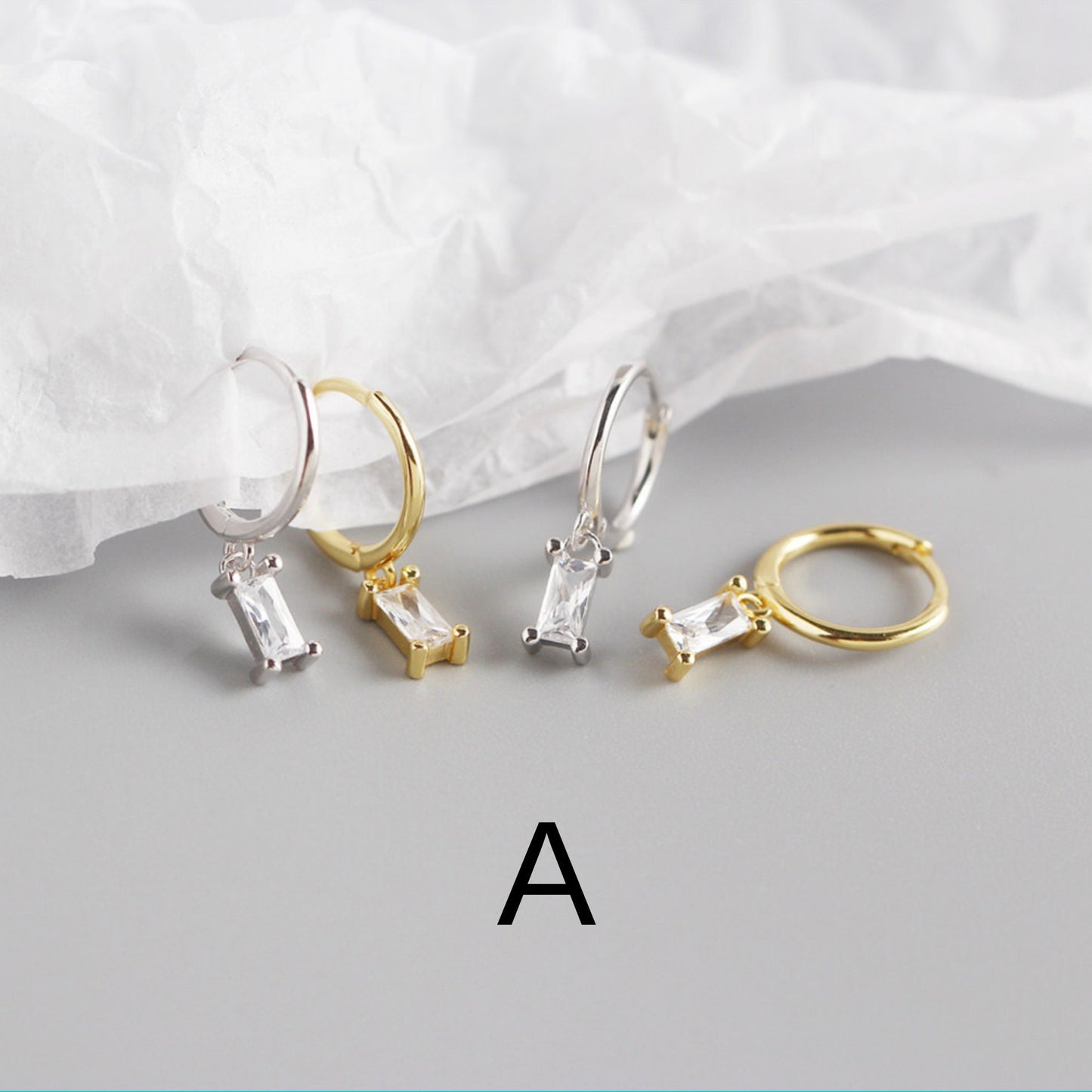 BAGUETTE EARRING SET