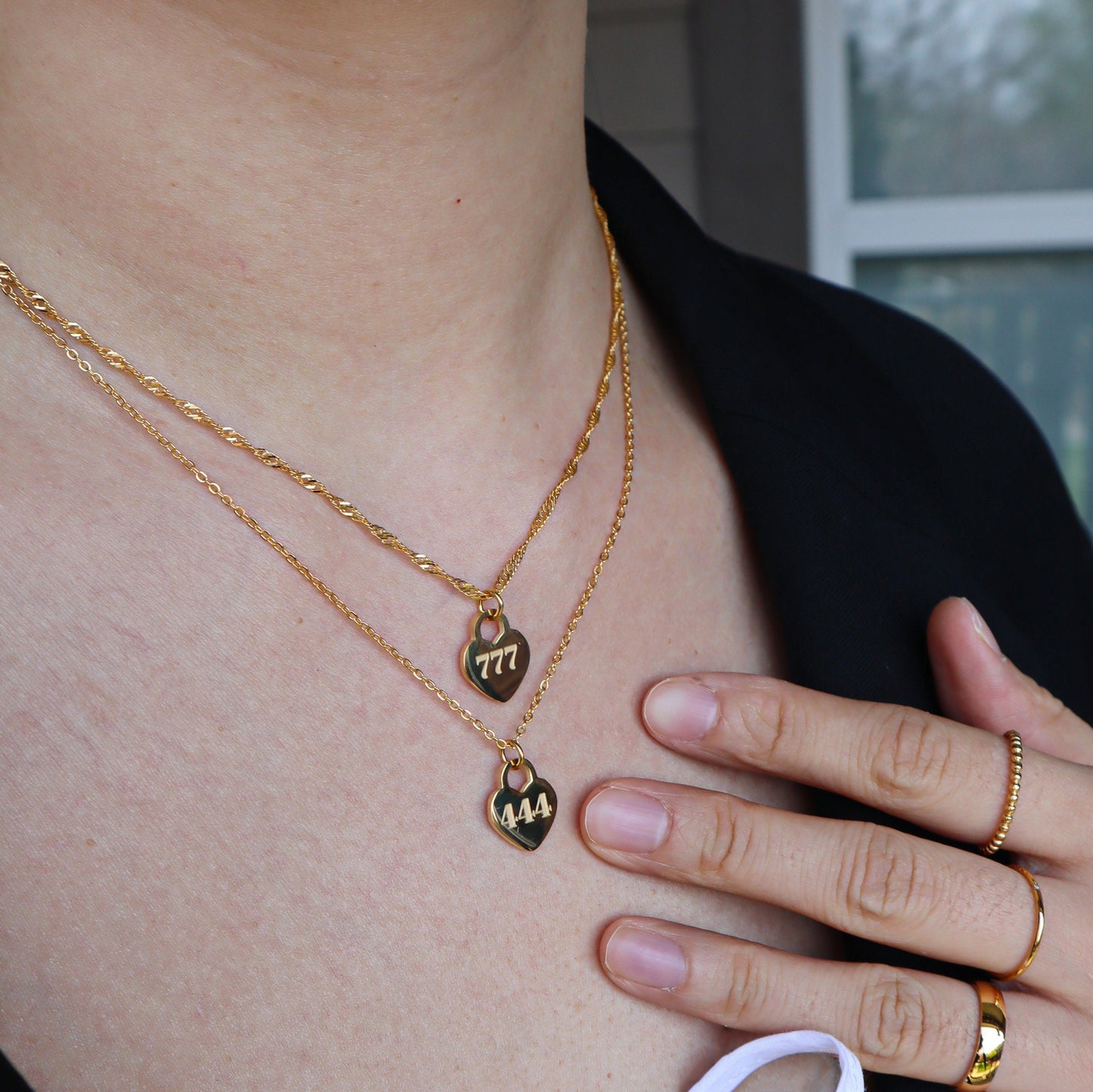 ANGEL NUMBER HEART NECKLACE