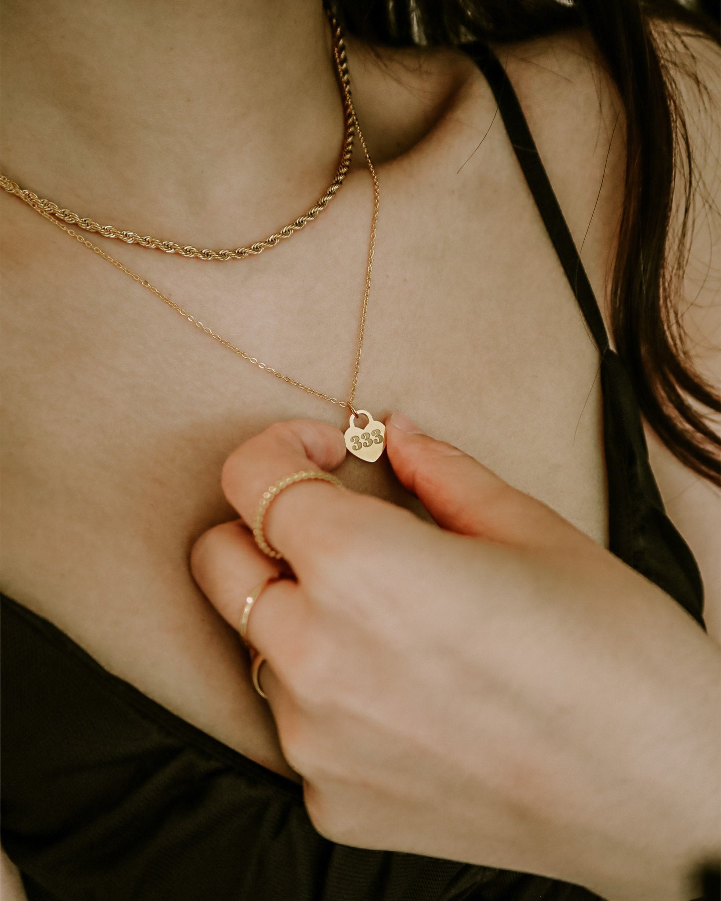 ANGEL NUMBER HEART NECKLACE