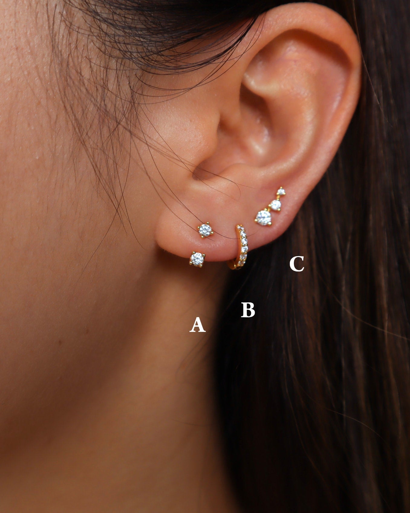 DAINTY CLIMER EARRING SET